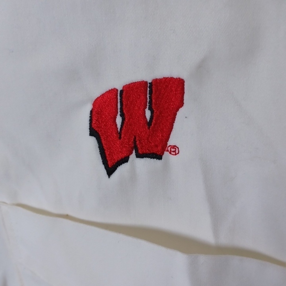 Port Authority Embroidered Cream UW L/S Button Up Shirt, sz L - Picture 3 of 4